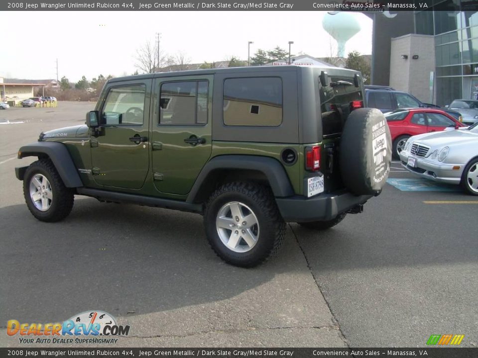 2008 Jeep Wrangler Unlimited Rubicon 4x4 Jeep Green Metallic / Dark Slate Gray/Med Slate Gray Photo #7