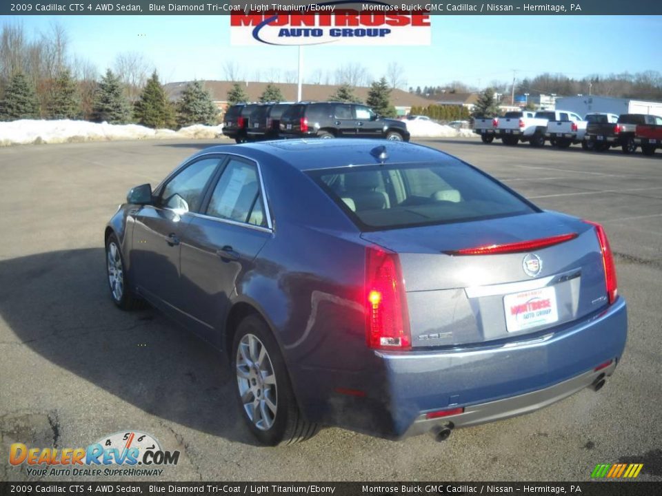 2009 Cadillac CTS 4 AWD Sedan Blue Diamond Tri-Coat / Light Titanium/Ebony Photo #5