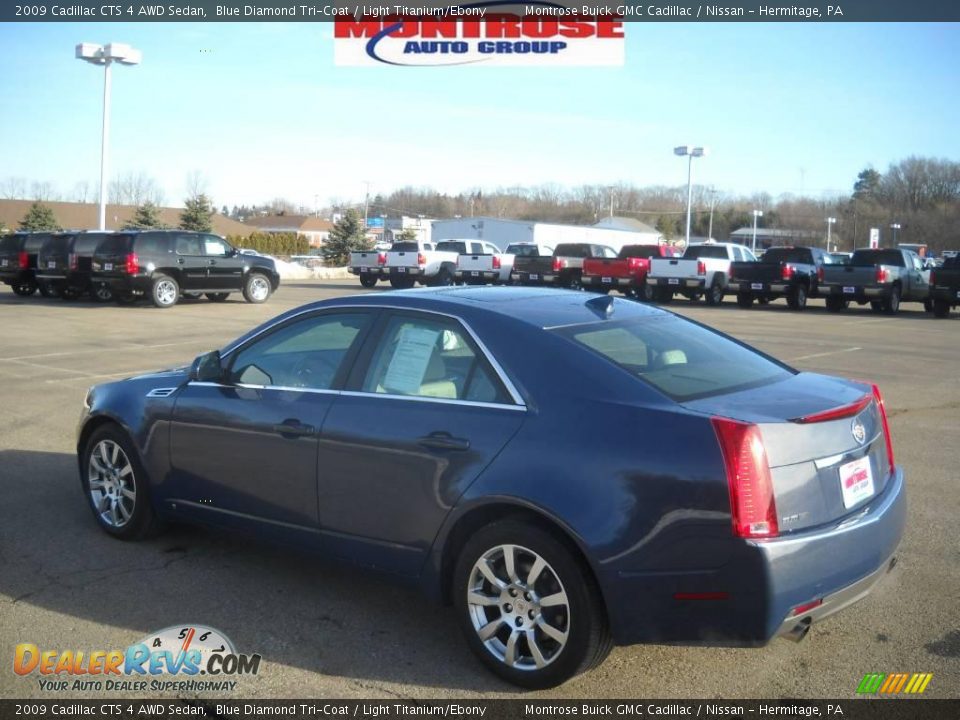 2009 Cadillac CTS 4 AWD Sedan Blue Diamond Tri-Coat / Light Titanium/Ebony Photo #6