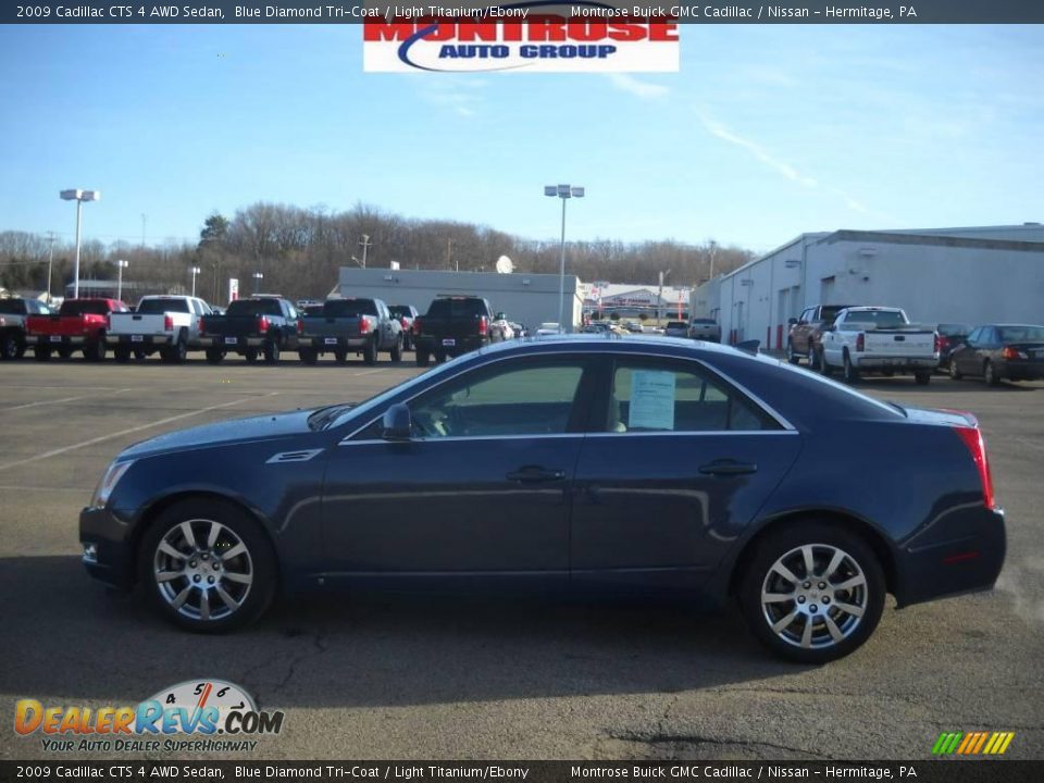 2009 Cadillac CTS 4 AWD Sedan Blue Diamond Tri-Coat / Light Titanium/Ebony Photo #7