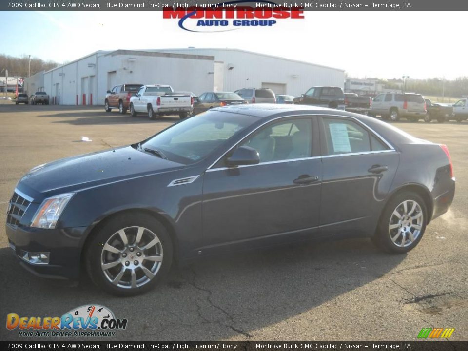 2009 Cadillac CTS 4 AWD Sedan Blue Diamond Tri-Coat / Light Titanium/Ebony Photo #17