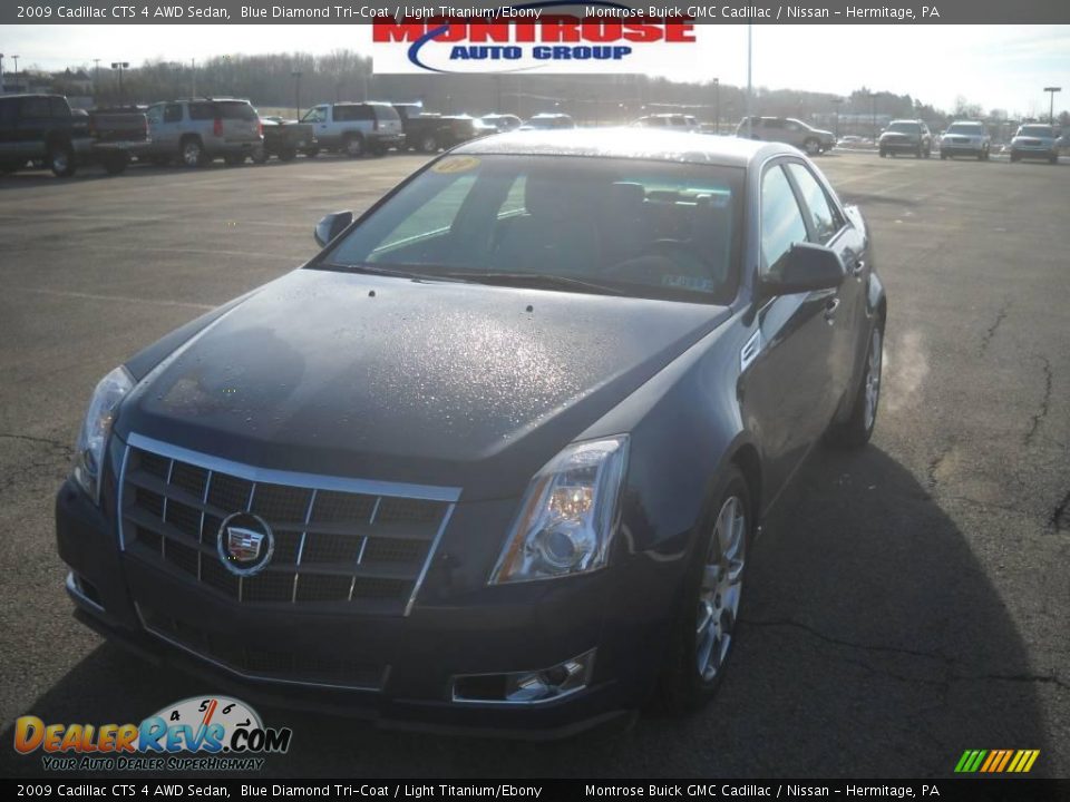2009 Cadillac CTS 4 AWD Sedan Blue Diamond Tri-Coat / Light Titanium/Ebony Photo #18