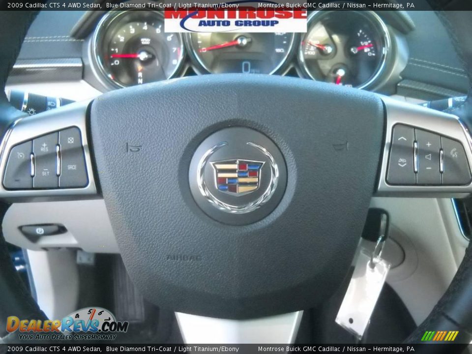 2009 Cadillac CTS 4 AWD Sedan Blue Diamond Tri-Coat / Light Titanium/Ebony Photo #28