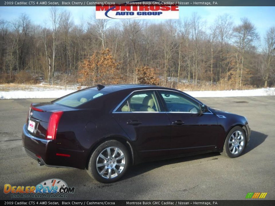 2009 Cadillac CTS 4 AWD Sedan Black Cherry / Cashmere/Cocoa Photo #2
