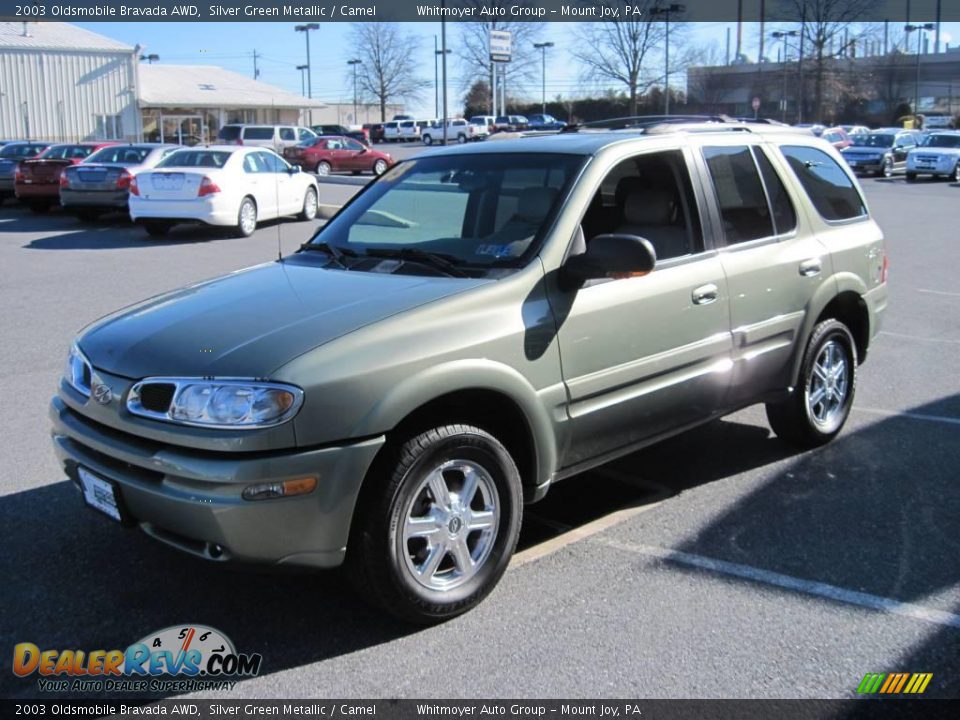 2003 Oldsmobile Bravada AWD Silver Green Metallic / Camel Photo #3