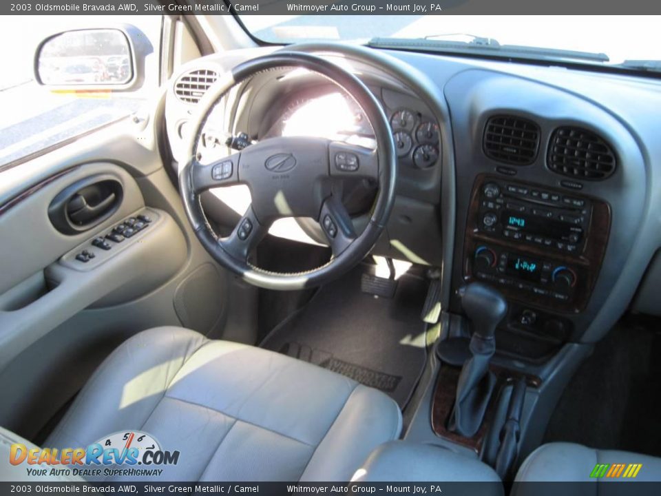 2003 Oldsmobile Bravada AWD Silver Green Metallic / Camel Photo #7