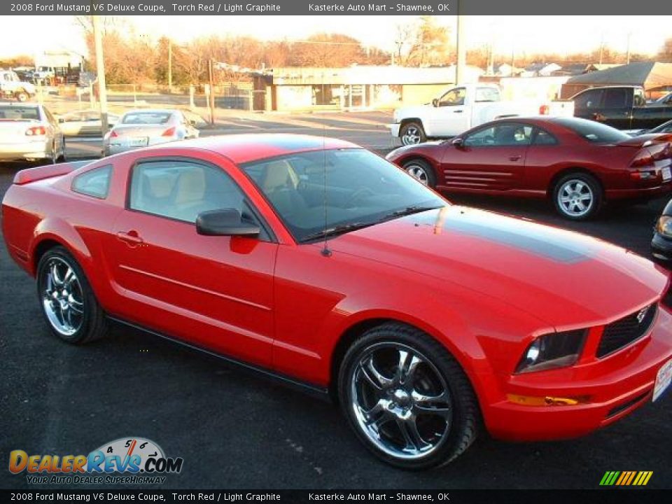 2008 Ford Mustang V6 Deluxe Coupe Torch Red / Light Graphite Photo #3