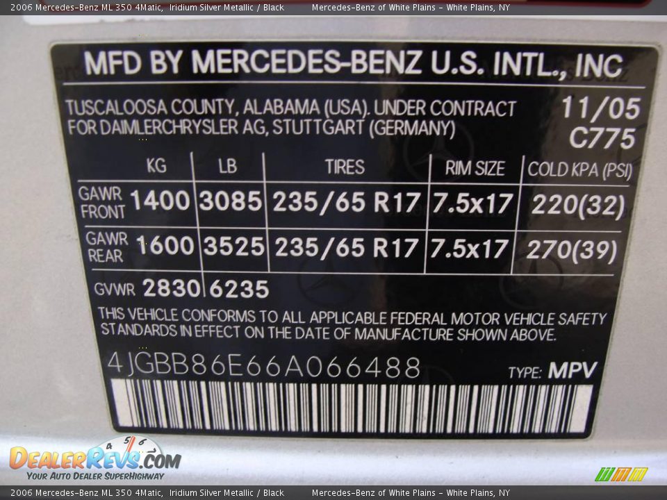 2006 Mercedes-Benz ML 350 4Matic Iridium Silver Metallic / Black Photo #21