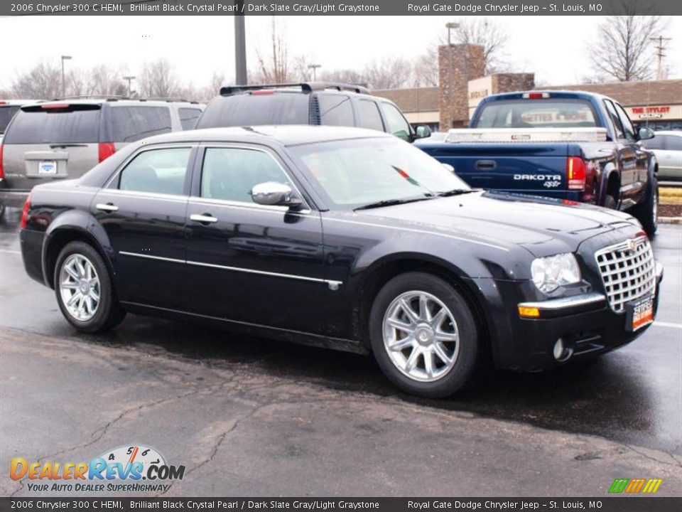 2006 Chrysler 300 C HEMI Brilliant Black Crystal Pearl / Dark Slate Gray/Light Graystone Photo #2