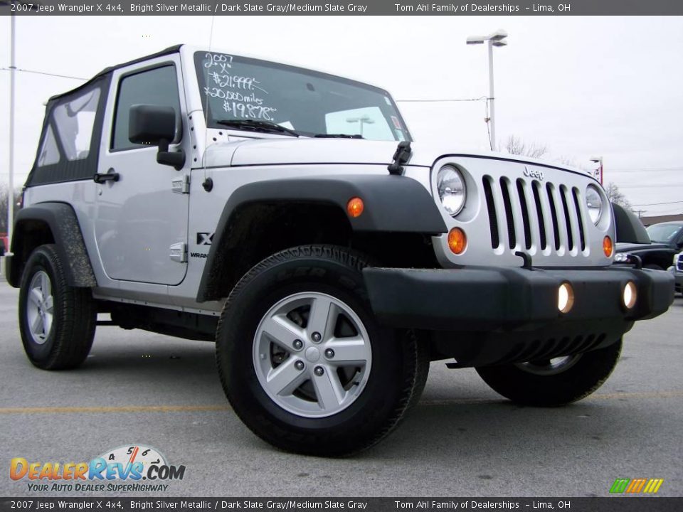 2007 Jeep Wrangler X 4x4 Bright Silver Metallic / Dark Slate Gray/Medium Slate Gray Photo #1
