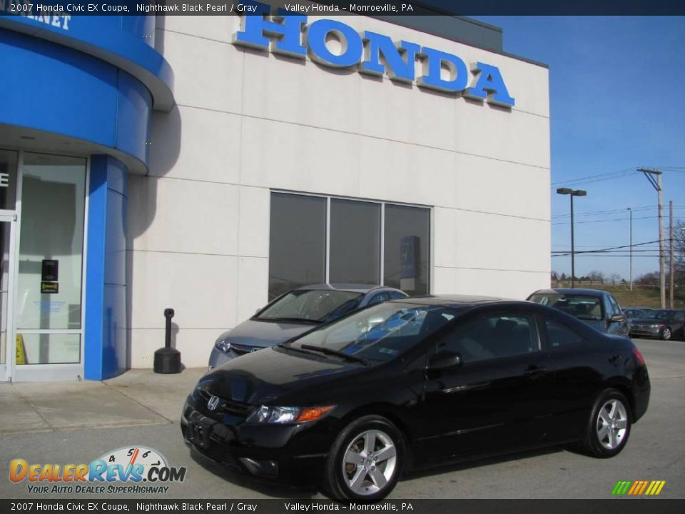 2007 Honda Civic EX Coupe Nighthawk Black Pearl / Gray Photo #1