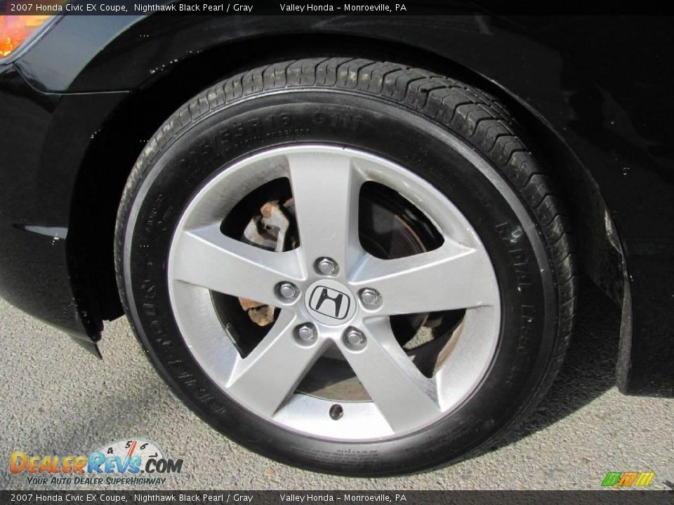 2007 Honda Civic EX Coupe Nighthawk Black Pearl / Gray Photo #4