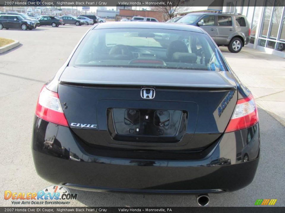 2007 Honda Civic EX Coupe Nighthawk Black Pearl / Gray Photo #6