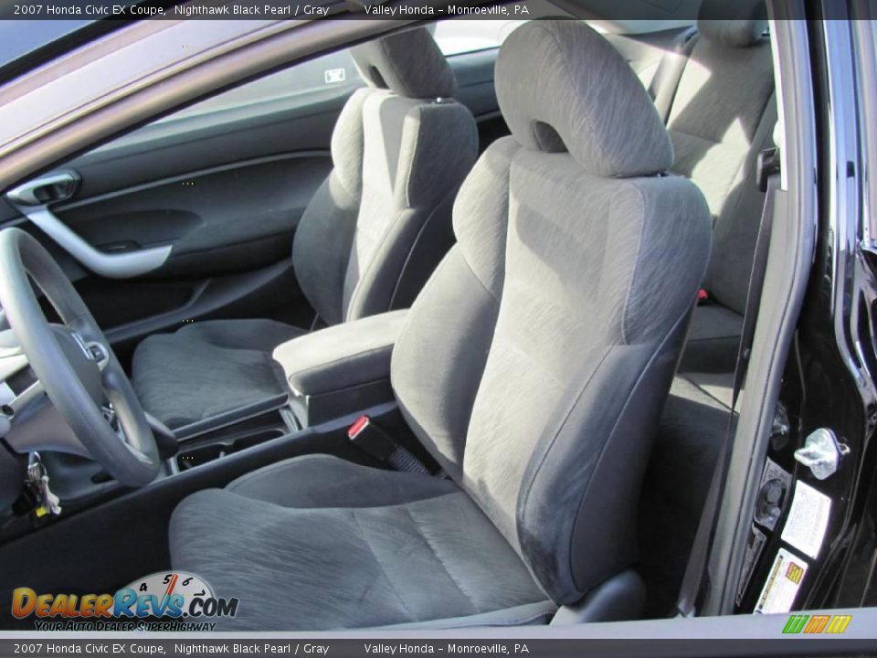 2007 Honda Civic EX Coupe Nighthawk Black Pearl / Gray Photo #8