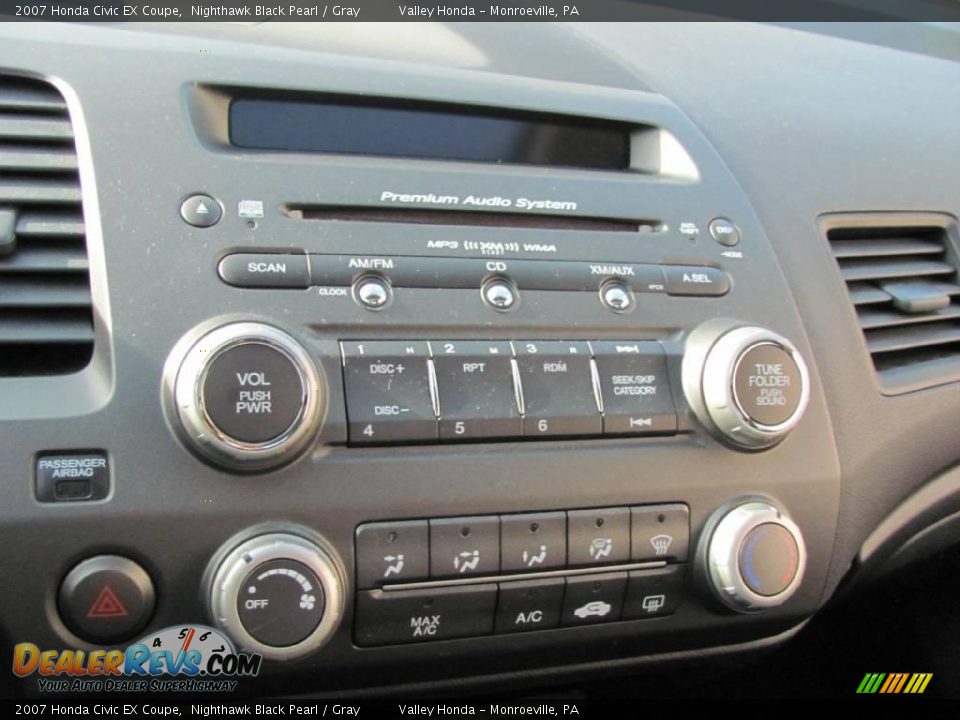 2007 Honda Civic EX Coupe Nighthawk Black Pearl / Gray Photo #12