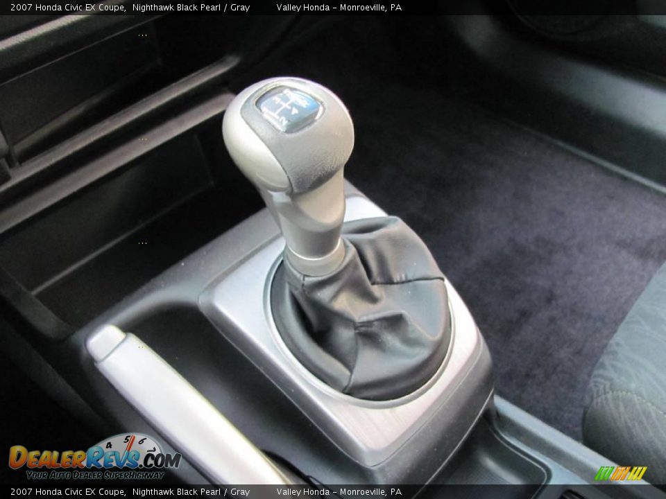 2007 Honda Civic EX Coupe Nighthawk Black Pearl / Gray Photo #13