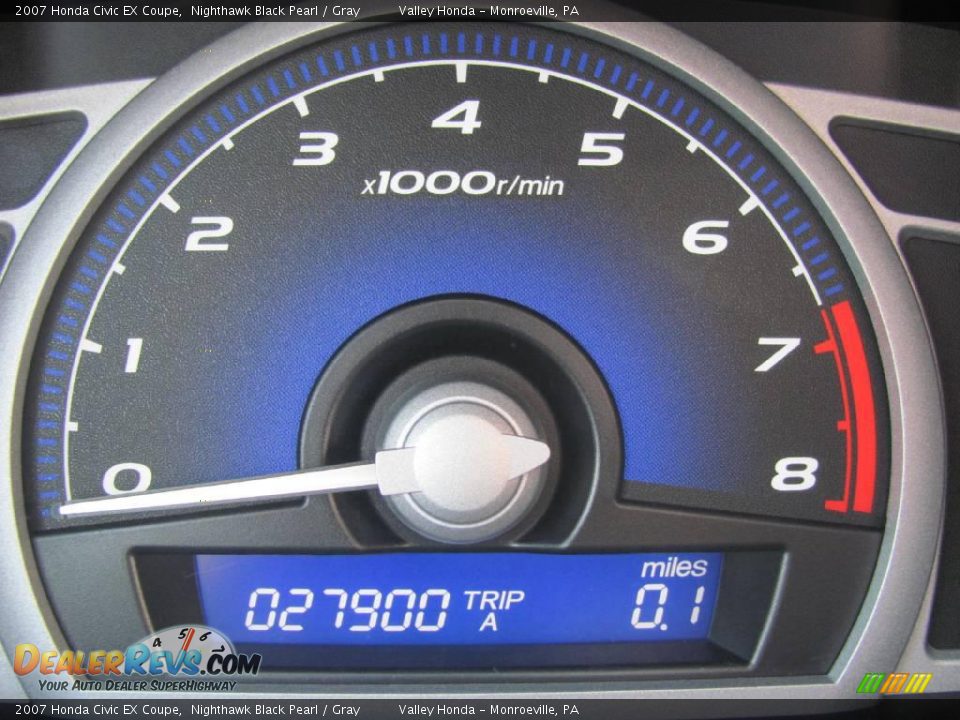 2007 Honda Civic EX Coupe Nighthawk Black Pearl / Gray Photo #15