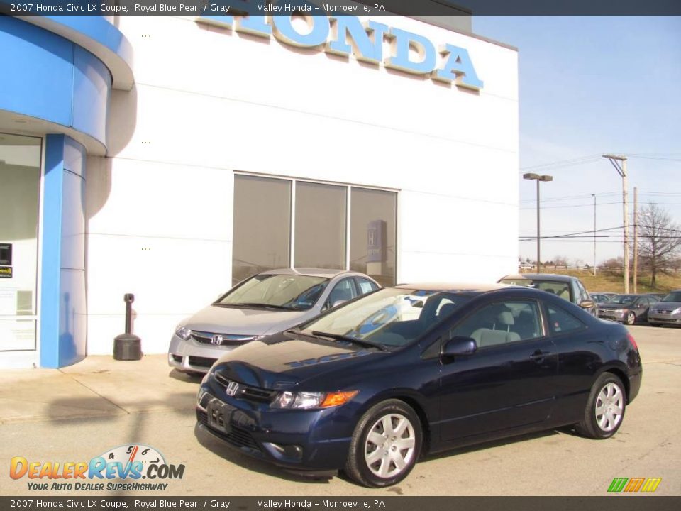 2007 Honda Civic LX Coupe Royal Blue Pearl / Gray Photo #1