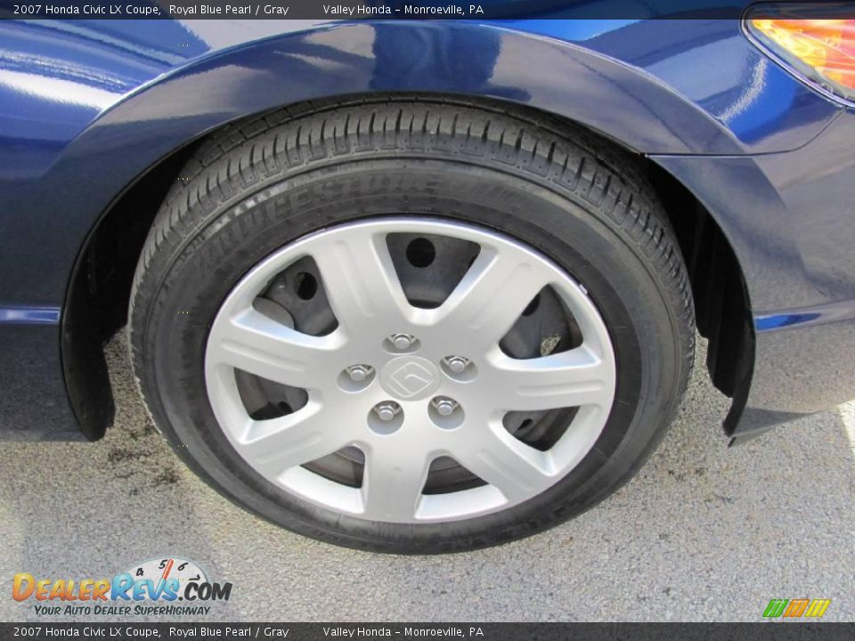 2007 Honda Civic LX Coupe Royal Blue Pearl / Gray Photo #6