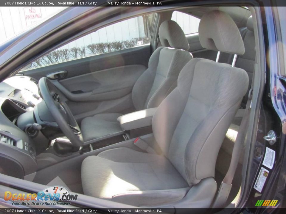 2007 Honda Civic LX Coupe Royal Blue Pearl / Gray Photo #8