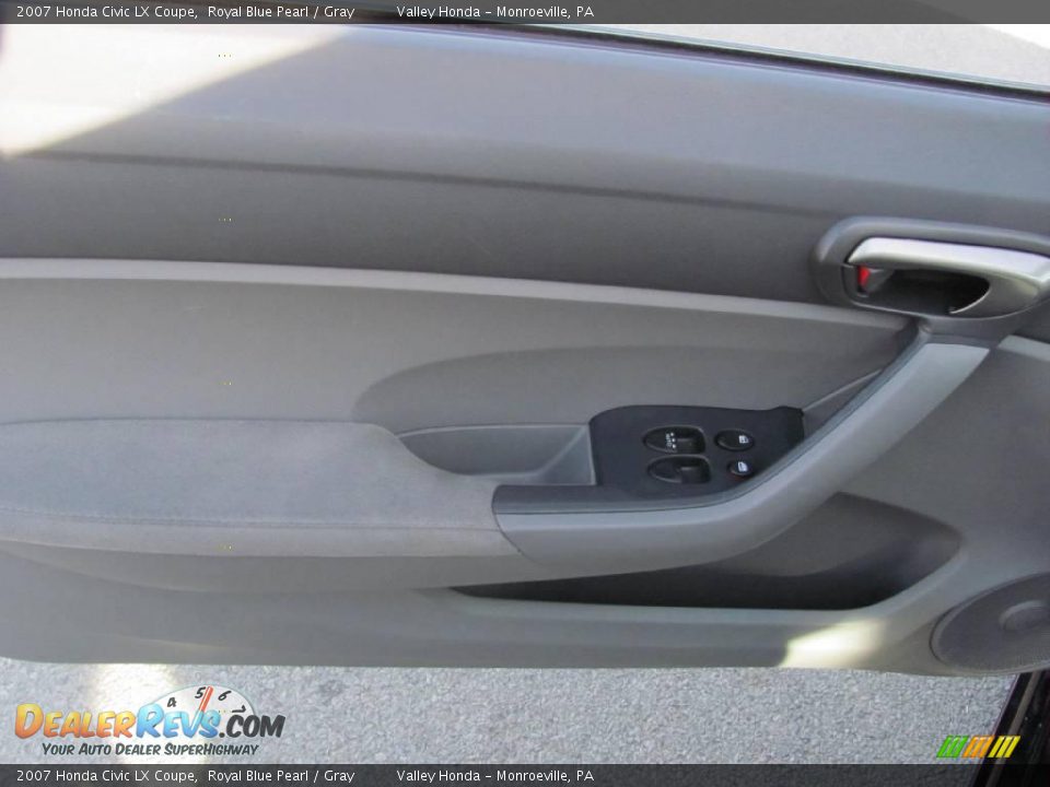 2007 Honda Civic LX Coupe Royal Blue Pearl / Gray Photo #11