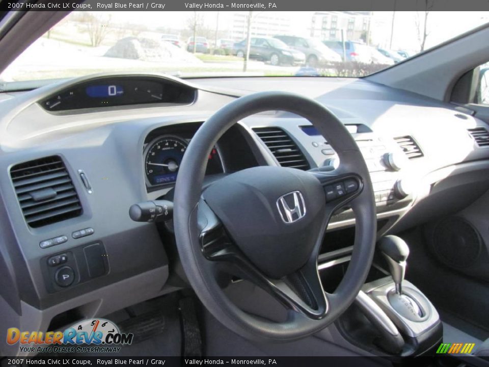 2007 Honda Civic LX Coupe Royal Blue Pearl / Gray Photo #12