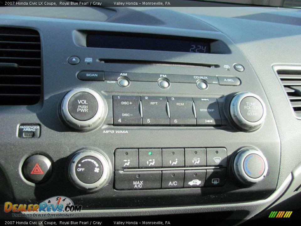 2007 Honda Civic LX Coupe Royal Blue Pearl / Gray Photo #13