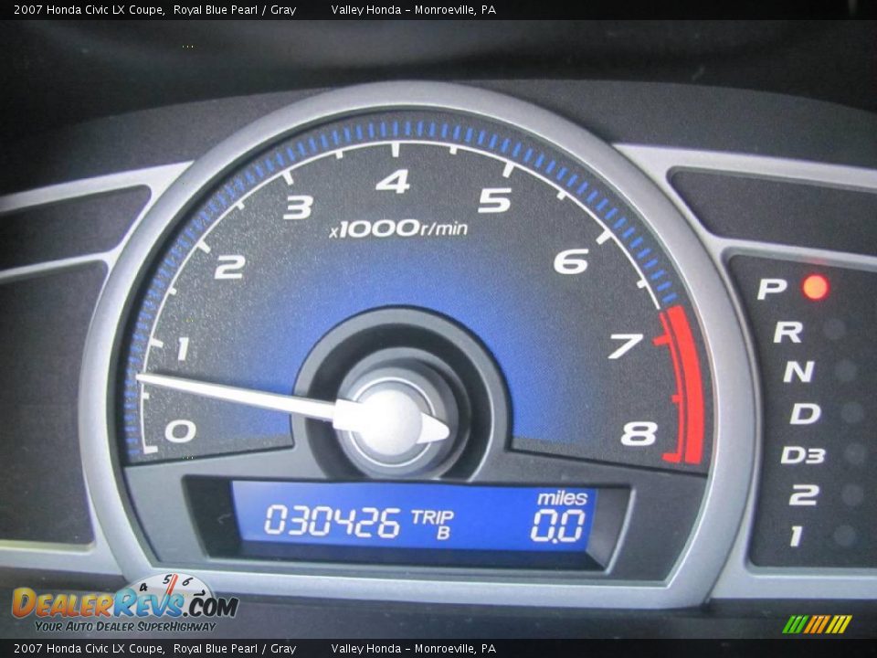 2007 Honda Civic LX Coupe Royal Blue Pearl / Gray Photo #15