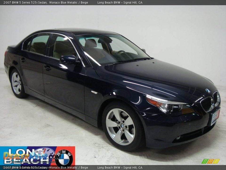 2007 BMW 5 Series 525i Sedan Monaco Blue Metallic / Beige Photo #1