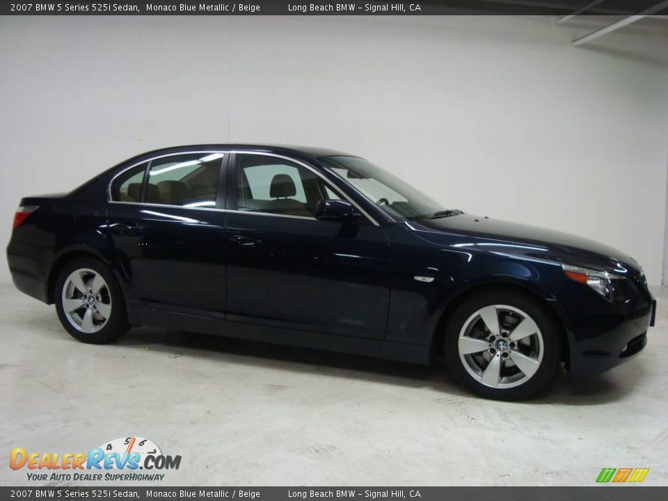 2007 BMW 5 Series 525i Sedan Monaco Blue Metallic / Beige Photo #2
