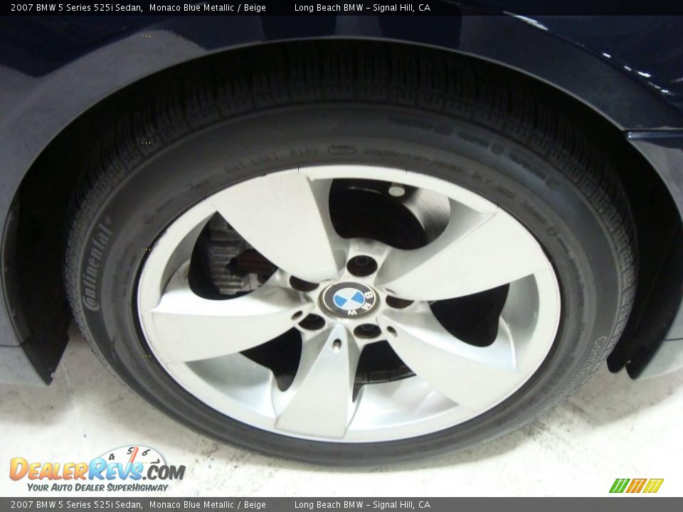 2007 BMW 5 Series 525i Sedan Monaco Blue Metallic / Beige Photo #3