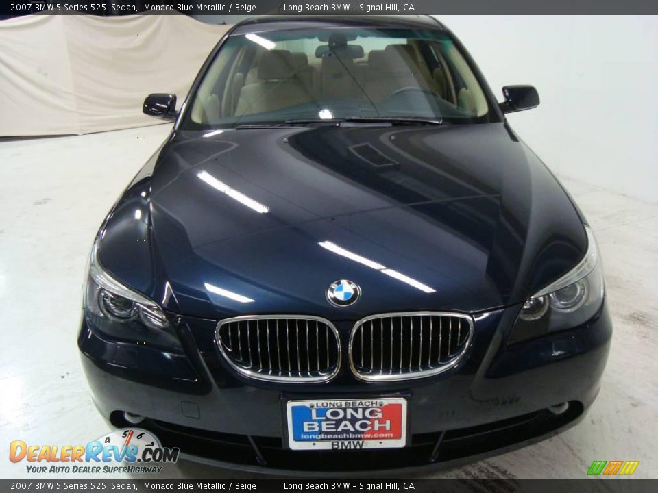 2007 BMW 5 Series 525i Sedan Monaco Blue Metallic / Beige Photo #5
