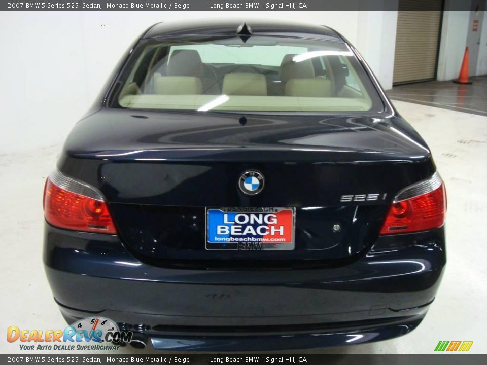 2007 BMW 5 Series 525i Sedan Monaco Blue Metallic / Beige Photo #7