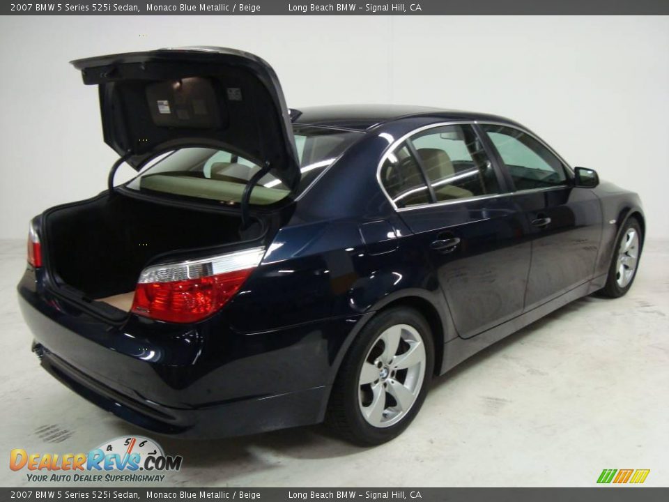 2007 BMW 5 Series 525i Sedan Monaco Blue Metallic / Beige Photo #10