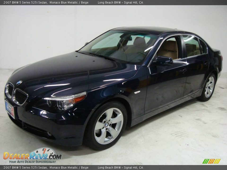 2007 BMW 5 Series 525i Sedan Monaco Blue Metallic / Beige Photo #12