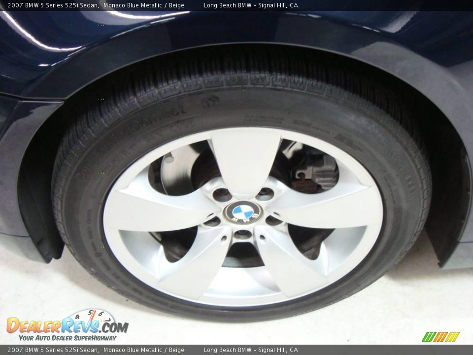 2007 BMW 5 Series 525i Sedan Monaco Blue Metallic / Beige Photo #13