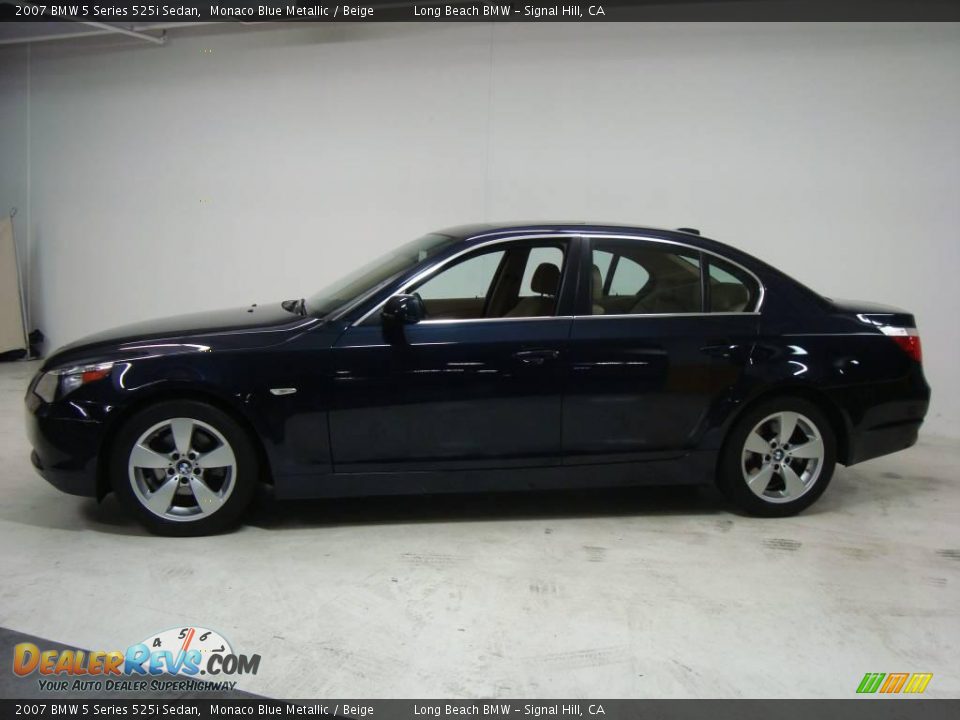 2007 BMW 5 Series 525i Sedan Monaco Blue Metallic / Beige Photo #14