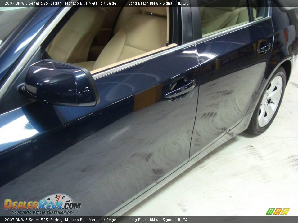 2007 BMW 5 Series 525i Sedan Monaco Blue Metallic / Beige Photo #15