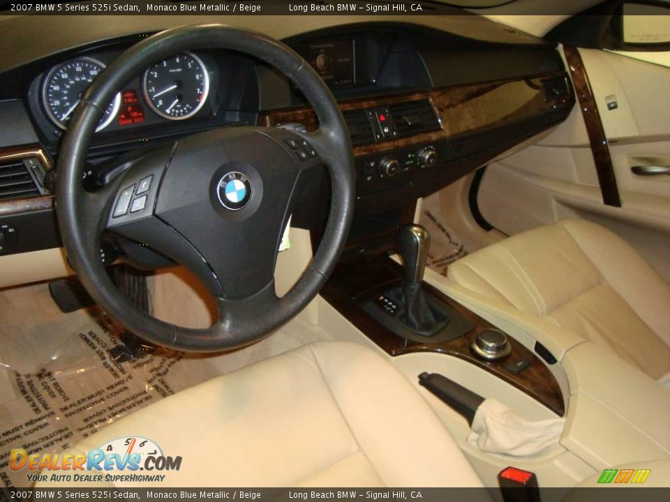 2007 BMW 5 Series 525i Sedan Monaco Blue Metallic / Beige Photo #20