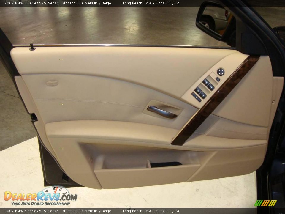 2007 BMW 5 Series 525i Sedan Monaco Blue Metallic / Beige Photo #24