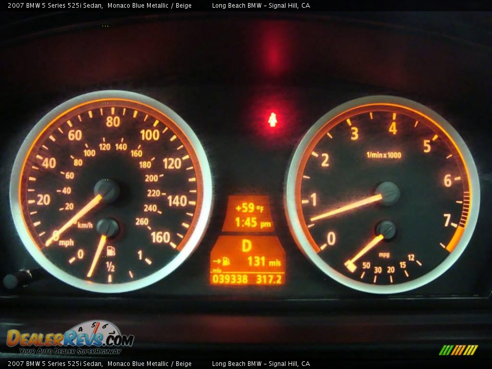 2007 BMW 5 Series 525i Sedan Monaco Blue Metallic / Beige Photo #33