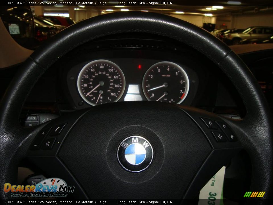 2007 BMW 5 Series 525i Sedan Monaco Blue Metallic / Beige Photo #34