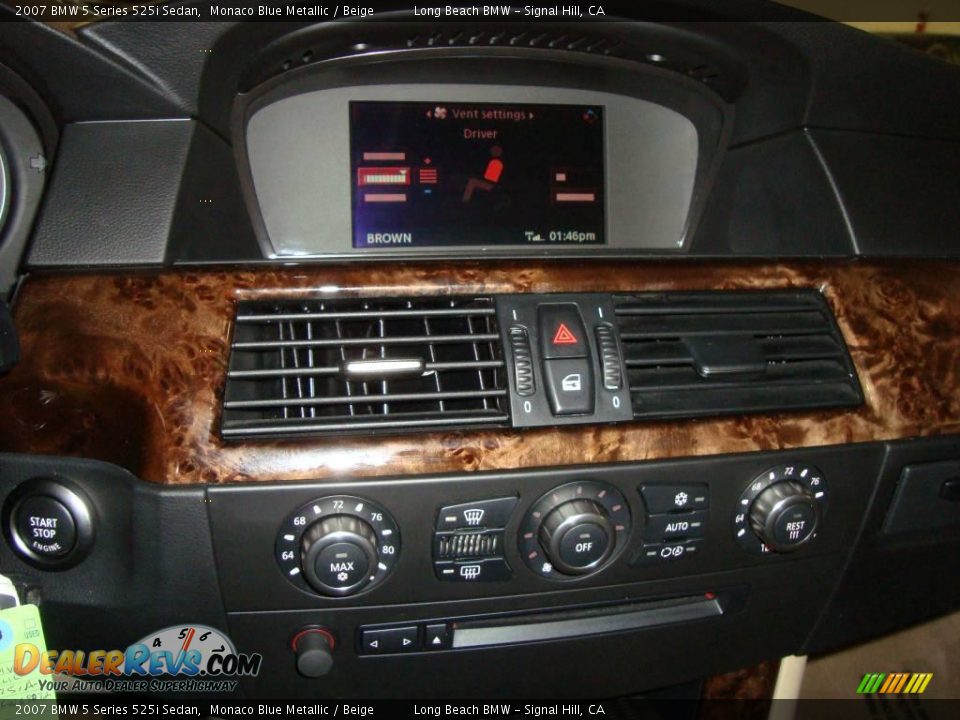2007 BMW 5 Series 525i Sedan Monaco Blue Metallic / Beige Photo #35