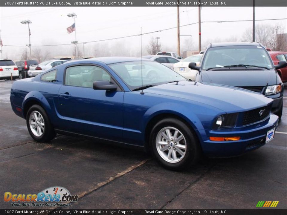 2007 Ford Mustang V6 Deluxe Coupe Vista Blue Metallic / Light Graphite Photo #2