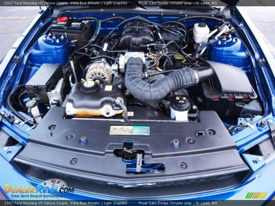 2007 Ford Mustang V6 Deluxe Coupe Vista Blue Metallic / Light Graphite Photo #7