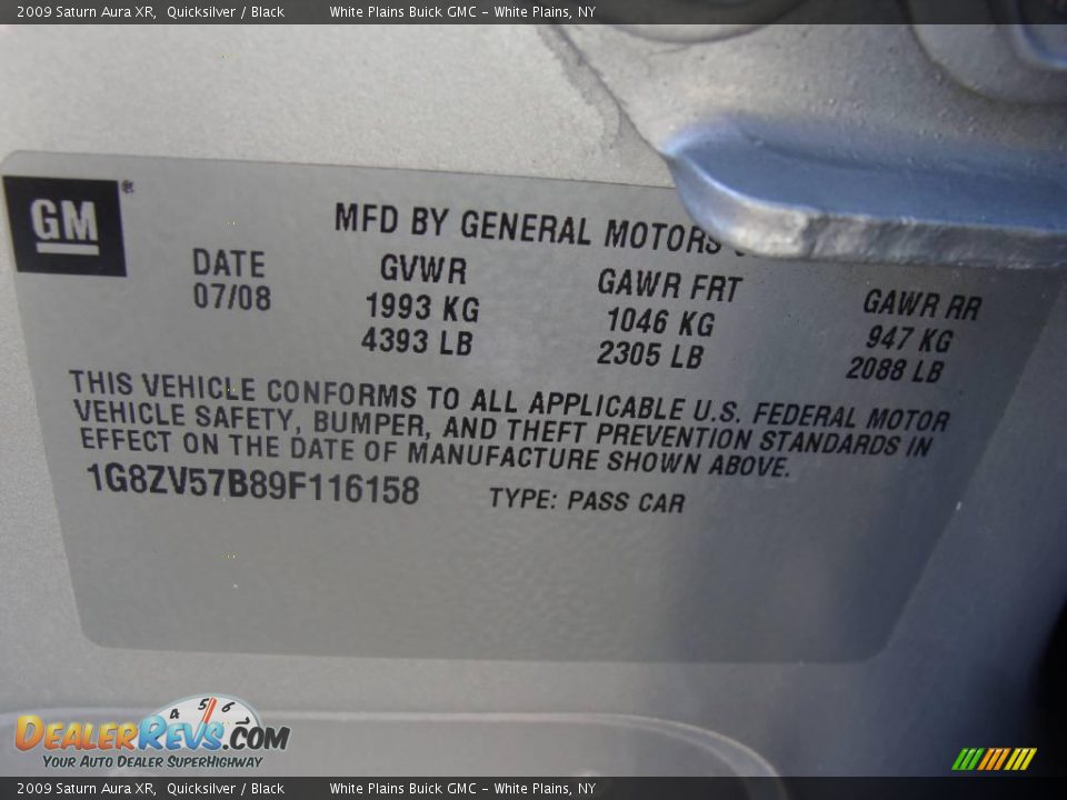 2009 Saturn Aura XR Quicksilver / Black Photo #30