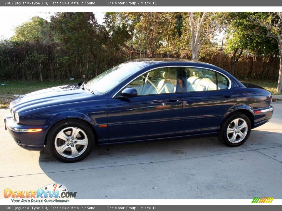 2002 Jaguar X-Type 3.0 Pacific Blue Metallic / Sand Photo #2