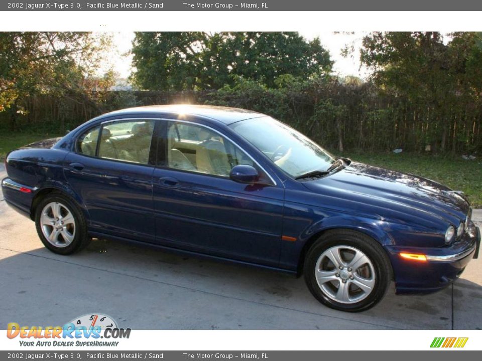 2002 Jaguar X-Type 3.0 Pacific Blue Metallic / Sand Photo #9