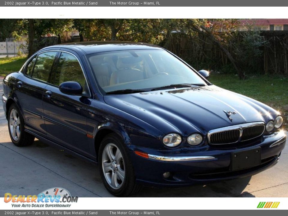2002 Jaguar X-Type 3.0 Pacific Blue Metallic / Sand Photo #10