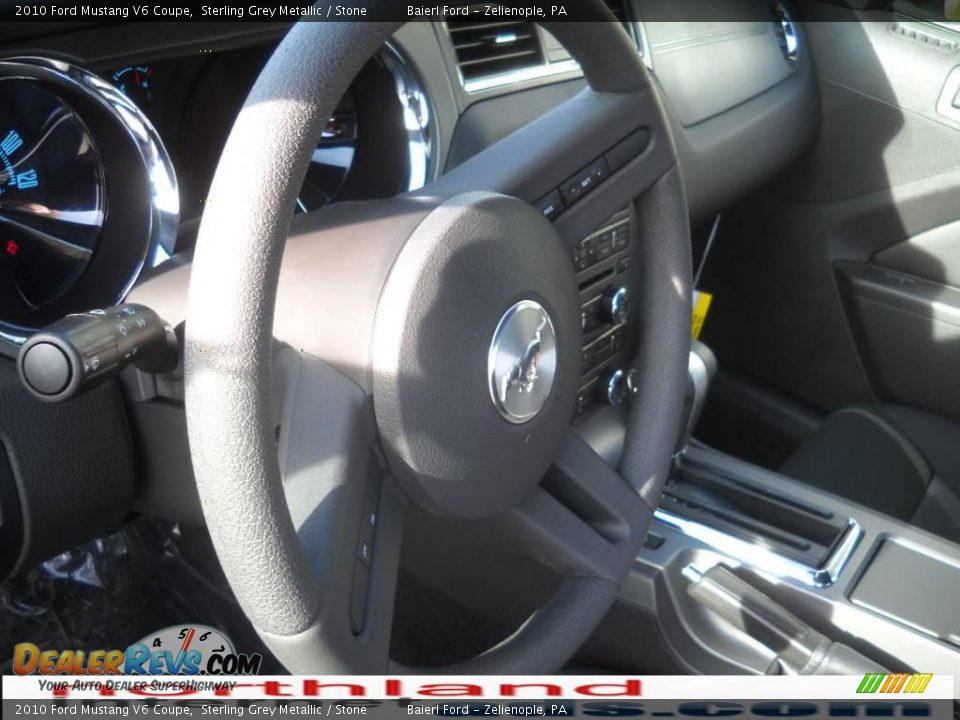 2010 Ford Mustang V6 Coupe Sterling Grey Metallic / Stone Photo #10